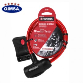 CANDADO D/CABLE C/LLAVE 10MMx1M