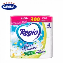 PAPEL HIGIÉNICO REGIO AIRES DE FRESCURA C/4 ROLLOS