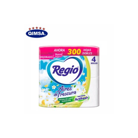 PAPEL HIGIÉNICO REGIO AIRES DE FRESCURA C/4 ROLLOS