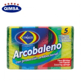 FIBRA CON ESPONJA ARCOBALENO CORAZZI c/5