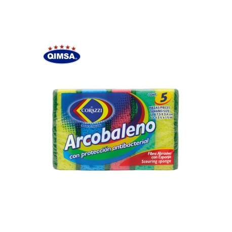 FIBRA CON ESPONJA ARCOBALENO CORAZZI c/5